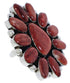 Large Statement Red Oyster Silver Southwest Ring Size 8-3/4 YX36026